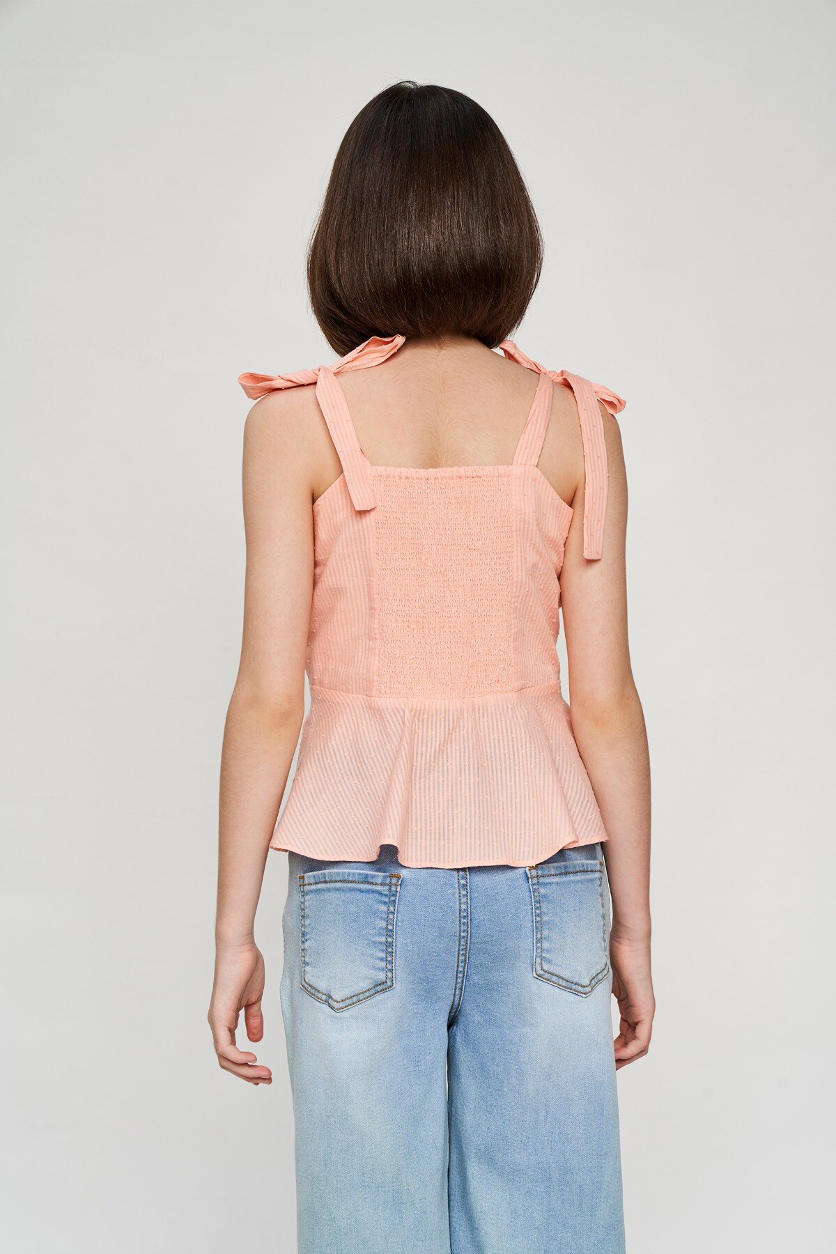 3 - Light Pink Self Design Fit And Flare Top, image 3
