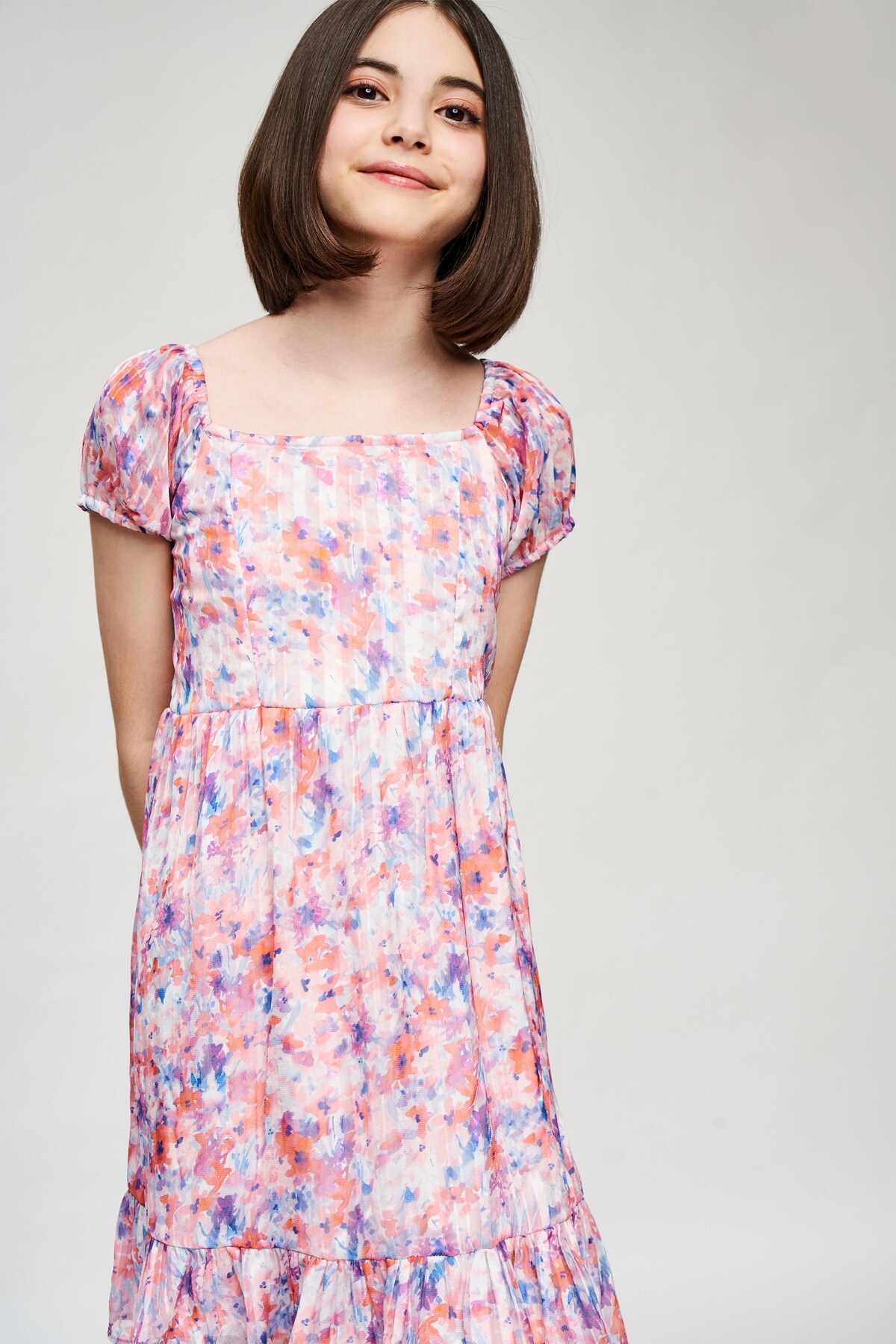 5 - Multi Color Floral Printed Fit And Flare Dress, image 5