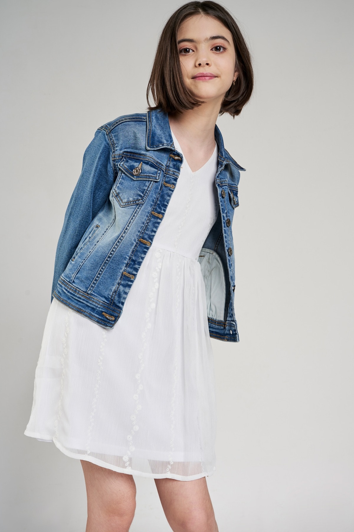 2 - Dark Blue Self Design A-Line Jacket, image 2