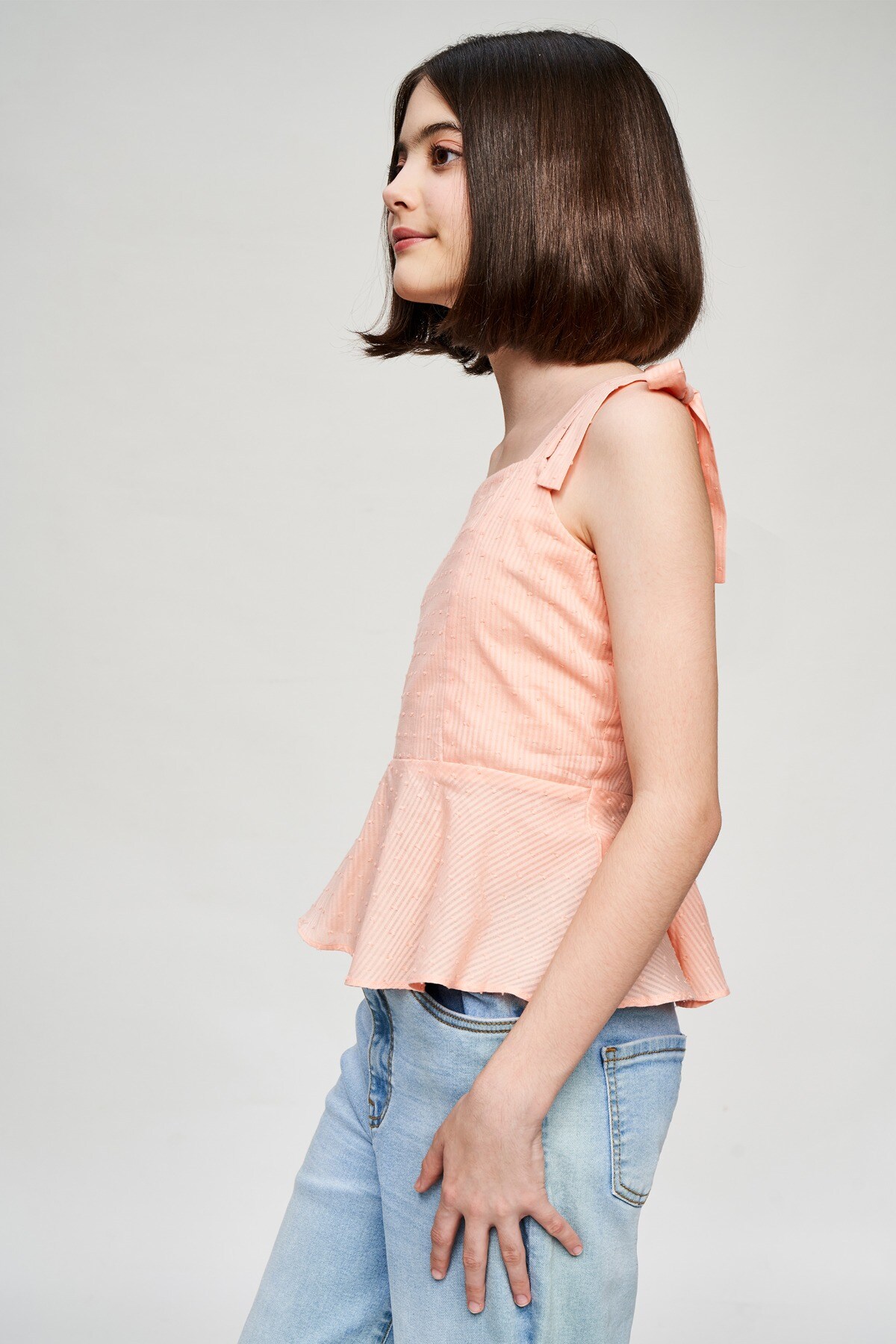 4 - Light Pink Self Design Fit And Flare Top, image 4