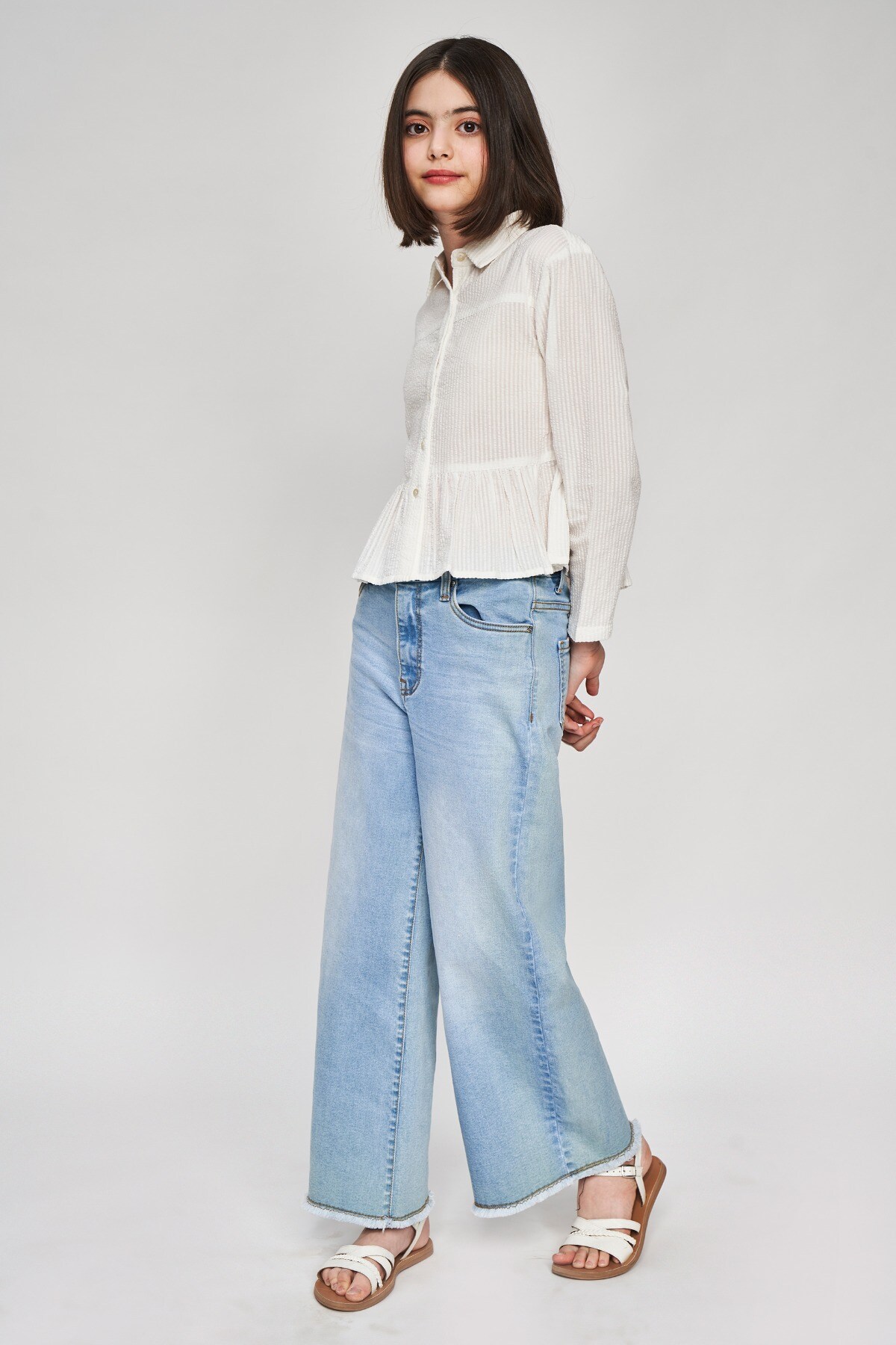 4 - White Self Design Shirters Top, image 4