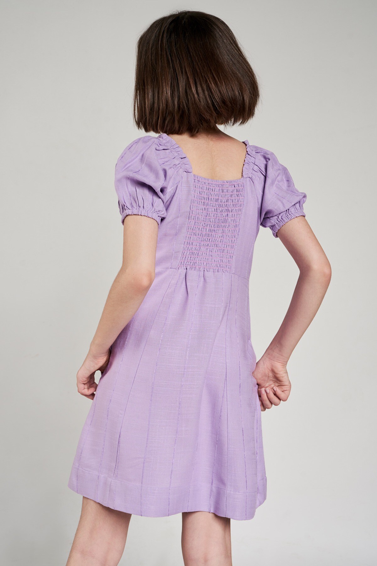 4 - Lilac Self Design Fit And Flare Dress, image 4
